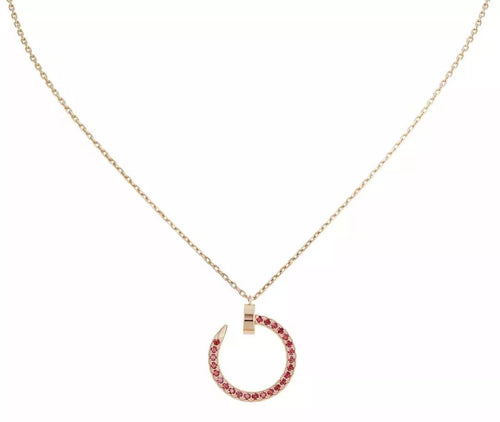 [Bling Jewelrys ]JUSTE NECKLACE GOLD RED DIAMONDS