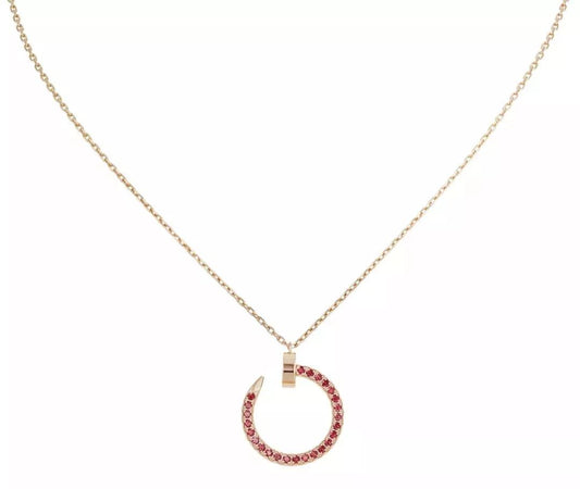[Bling Jewelrys ]JUSTE NECKLACE GOLD RED DIAMONDS