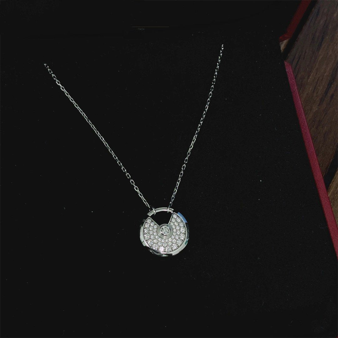 [Bling Jewelrys ]AMULETTE SILVER FULL DIAMOND NECKLACE