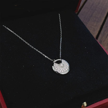 [Bling Jewelrys ]AMULETTE SILVER FULL DIAMOND NECKLACE