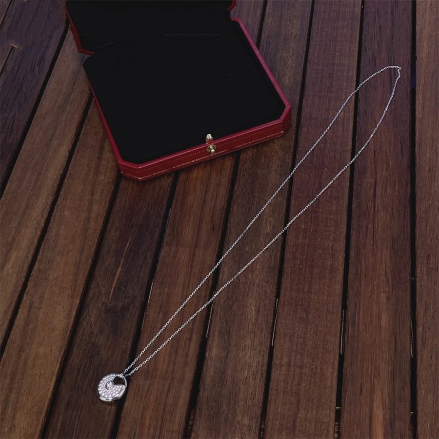 [Bling Jewelrys ]AMULETTE SILVER FULL DIAMOND NECKLACE
