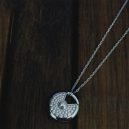 [Bling Jewelrys ]AMULETTE SILVER FULL DIAMOND NECKLACE