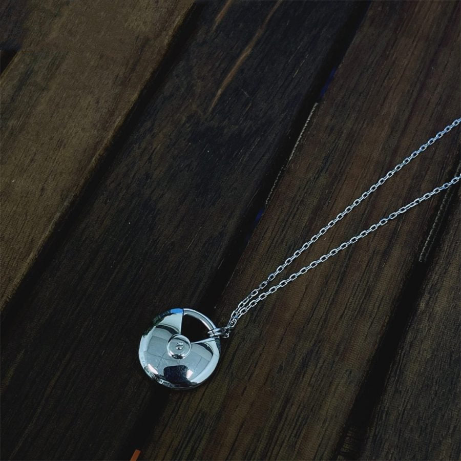 [Bling Jewelrys ]AMULETTE SILVER FULL DIAMOND NECKLACE