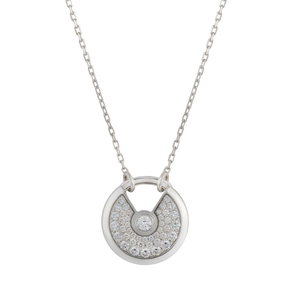 [Bling Jewelrys ]AMULETTE SILVER FULL DIAMOND NECKLACE
