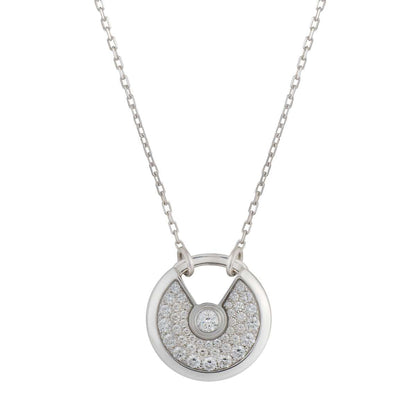 [Bling Jewelrys ]AMULETTE SILVER FULL DIAMOND NECKLACE