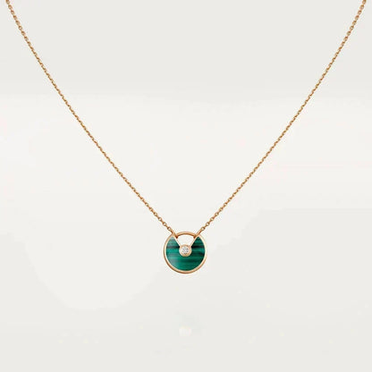 [Bling Jewelrys ]AMULETTE MALACHIT-HALSKETTE IN ROSÉGOLD