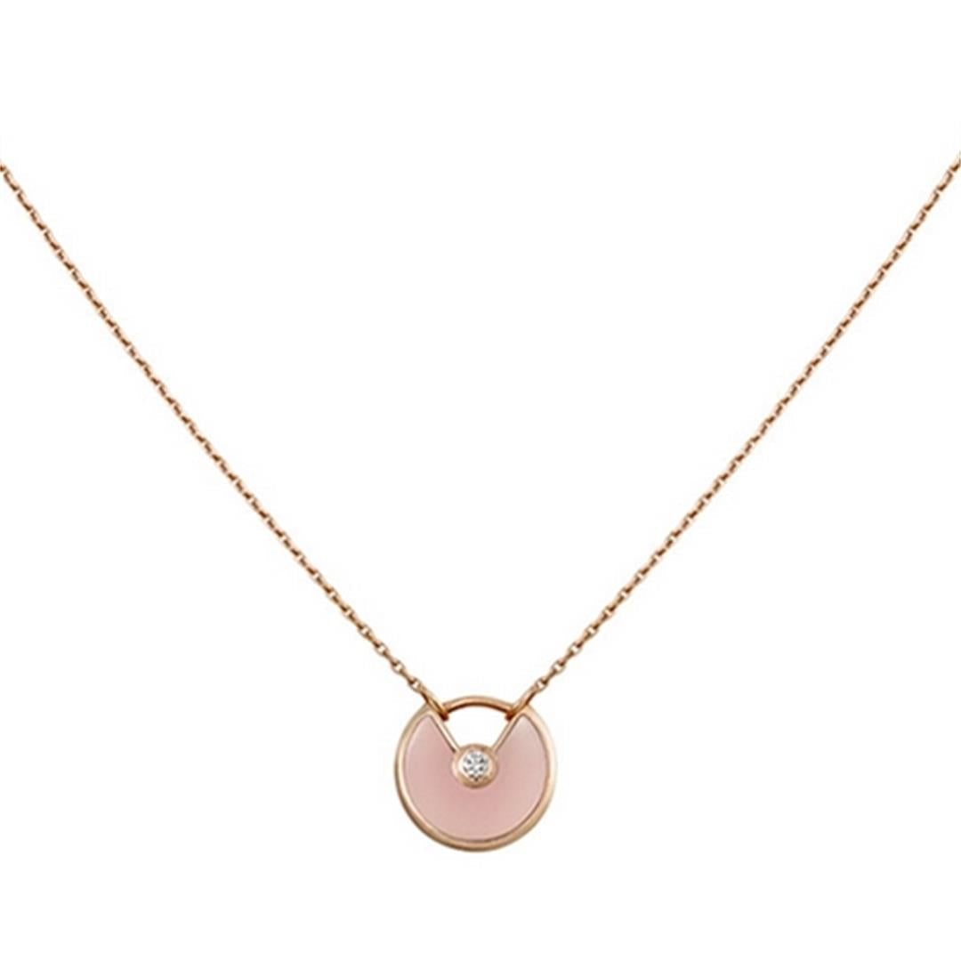 [Bling Jewelrys ]AMULETTE ROSE GOLD PINK MOP NECKLACE