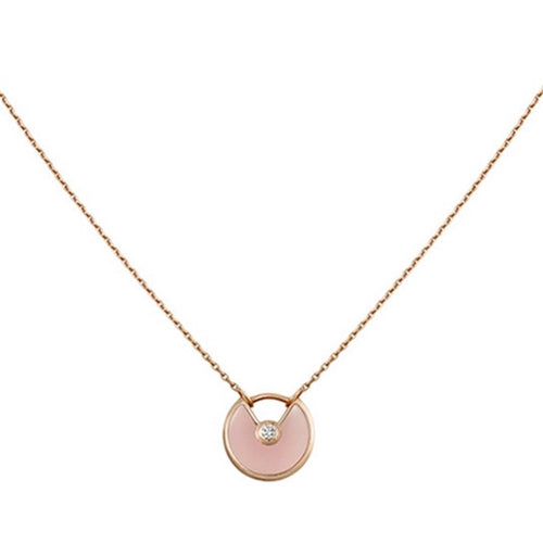 [Bling Jewelrys ]AMULETTE ROSE GOLD PINK MOP NECKLACE