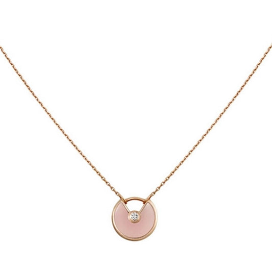 [Bling Jewelrys ]AMULETTE ROSE GOLD PINK MOP NECKLACE