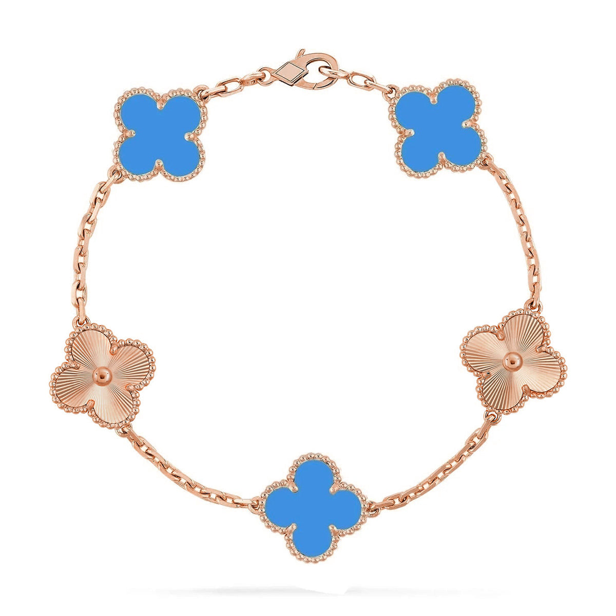 {
  "Bling Jewelrys": "ブリング・ジュエリー",
  "CLOVER 5 MOTIF BLUE AGATE BRACELET COLLECTION": "クローバー 5モチーフ ブルーアゲート ブレスレット コレクション"
}
