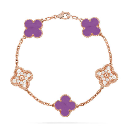 [Bling Jewelrys ] CLOVER 5 MOTIF VIOLET BRACELET COLLECTION