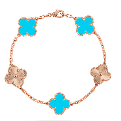 [Bling Jewelrys ] CLOVER 5 MOTIF TURQUOISE BRACELET COLLECTION