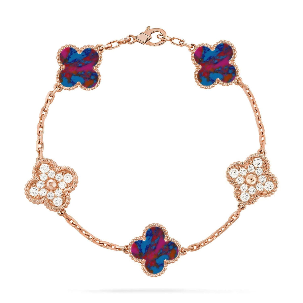 {
  "Bling Jewelrys ": "Bling Jewelrys ",
  "CLOVER 5 MOTIF COLOR GEMSTONES BRACELET COLLECTION": "KLEEBLATT 5-MOTIV FARBEDELSTEIN-ARMBAND KOLLEKTION"
}