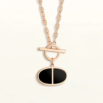 [Bling Jewelrys ]CHAINE VERSO BLACK CERAMIC NECKLACE