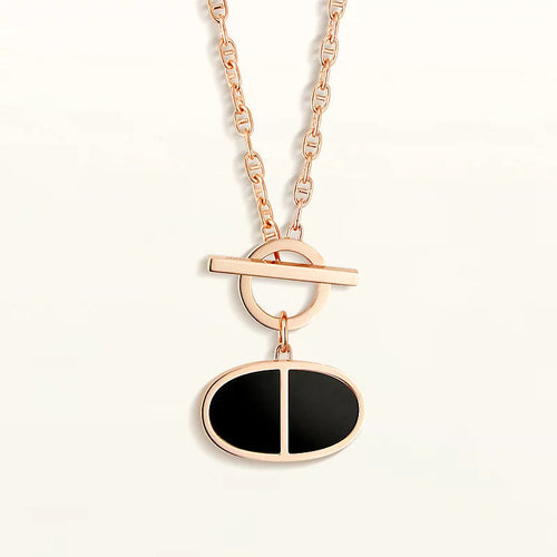 [Bling Jewelrys ]CHAINE VERSO BLACK CERAMIC NECKLACE