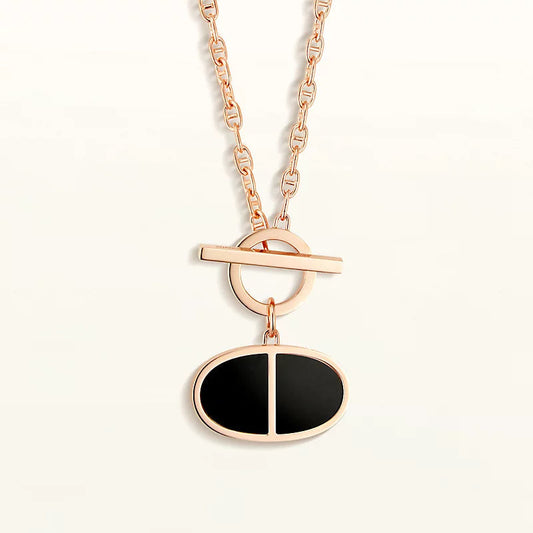 [Bling Jewelrys ]CHAINE VERSO BLACK CERAMIC NECKLACE