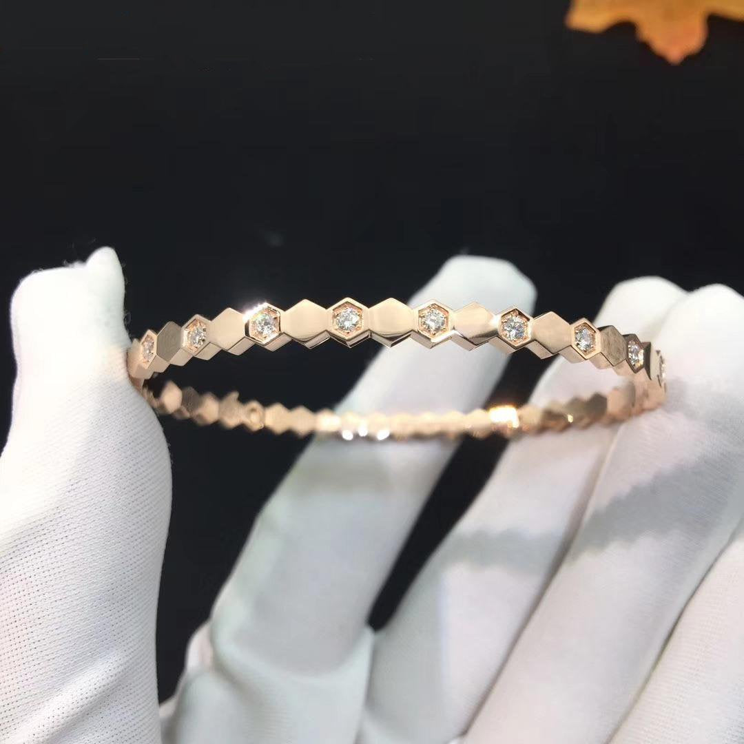 [Bling Jewelrys ]BEE LOVE PINK GOLD DIAMOND BRACELET