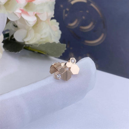 [Bling Jewelrys ]BEE LOVE PINK GOLD DIAMOND EARRINGS