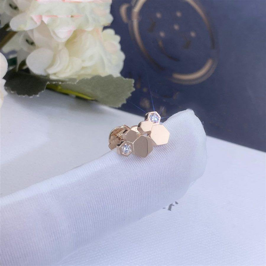 [Bling Jewelrys ]BEE LOVE PINK GOLD DIAMOND EARRINGS