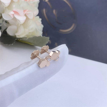 [Bling Jewelrys ]BEE LOVE PINK GOLD DIAMOND EARRINGS