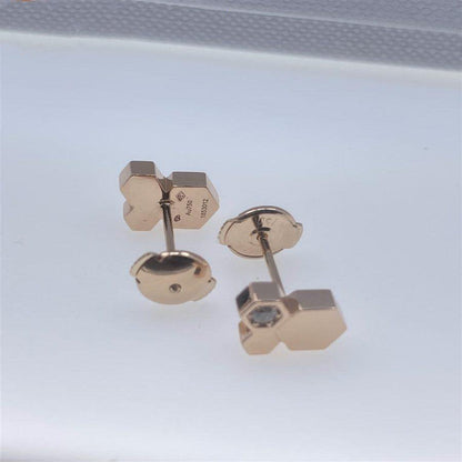 [Bling Jewelrys ]BEE LOVE PINK GOLD DIAMOND EARRINGS