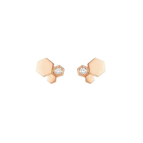 [Bling Jewelrys ]BEE LOVE PINK GOLD DIAMOND EARRINGS