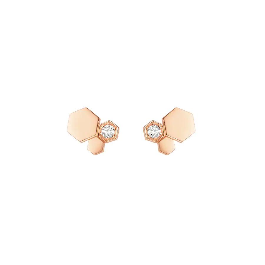 [Bling Jewelrys ]BEE LOVE PINK GOLD DIAMOND EARRINGS