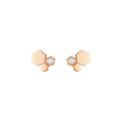 [Bling Jewelrys ]BEE LOVE PINK GOLD DIAMOND EARRINGS