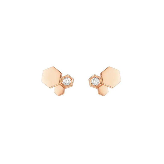 [Bling Jewelrys ]BEE LOVE PINK GOLD DIAMOND EARRINGS