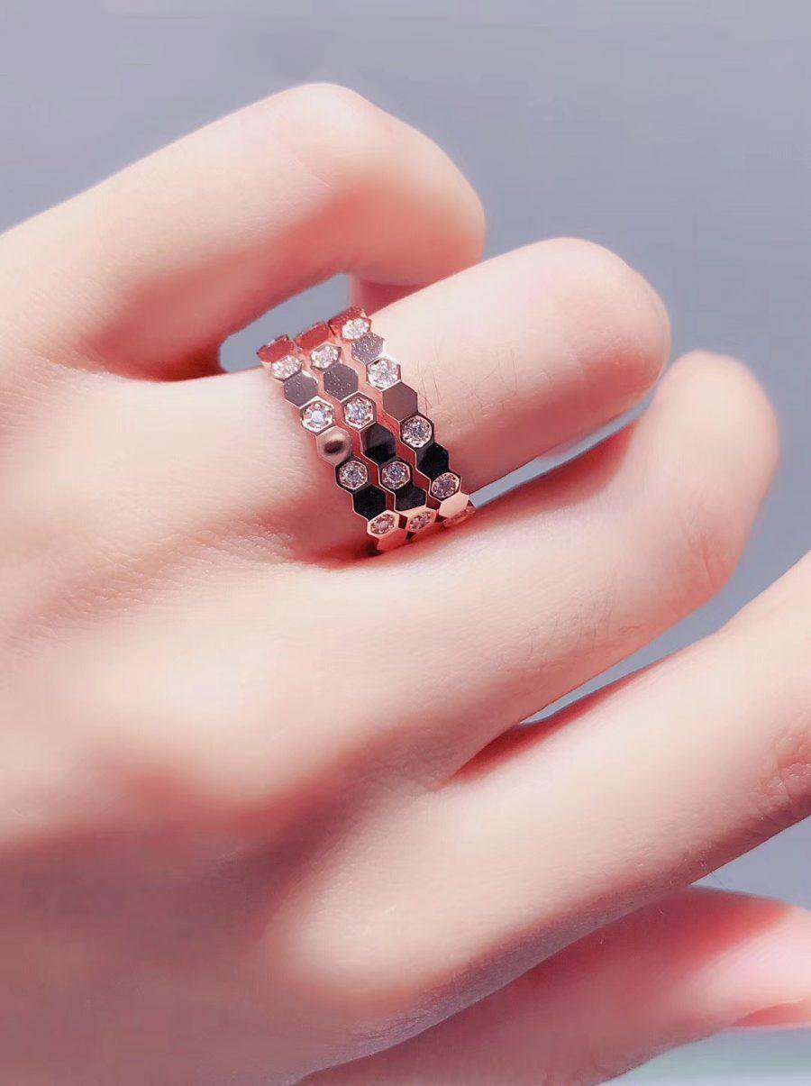 [Bling Jewelrys ]BEE LOVE RING PINK GOLD DIAMOND