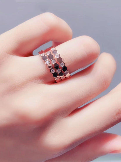 [Bling Jewelrys ]BEE LOVE RING PINK GOLD DIAMOND