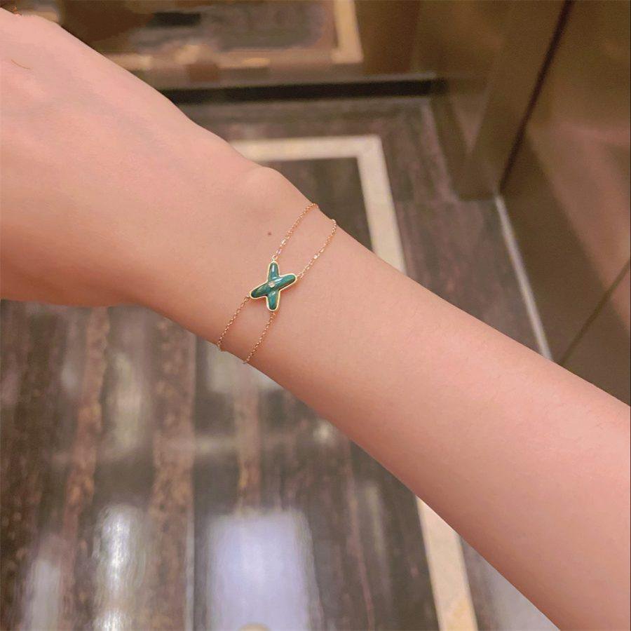 [Bling Jewelrys ]JEUX BRACELET MALACHITE PINK GOLD 1 DIAMOND