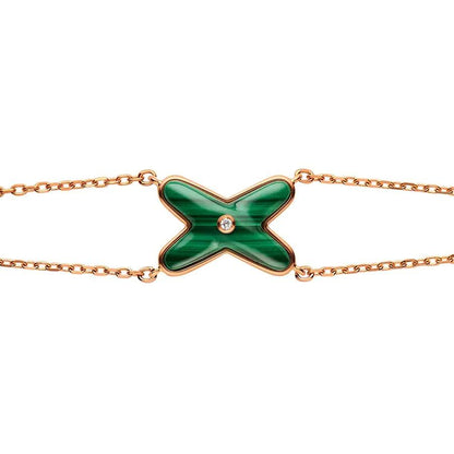 [Bling Jewelrys ]JEUX BRACELET MALACHITE PINK GOLD 1 DIAMOND