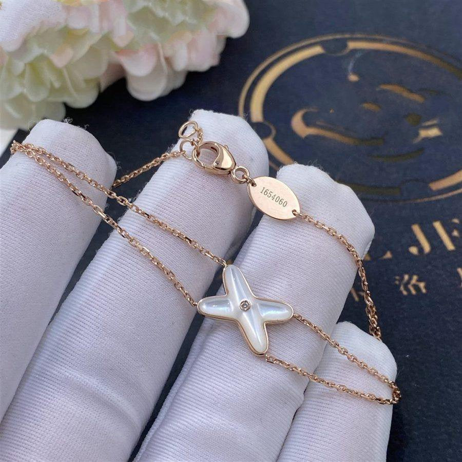 [Bling Jewelrys ]JEUX BRACELET WHITE MOP PINK GOLD 1 DIAMOND