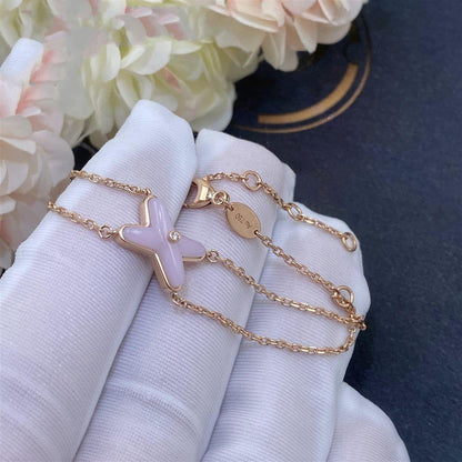 [Bling Jewelrys ]JEUX BRACELET PINK MOP PINK GOLD 1 DIAMOND