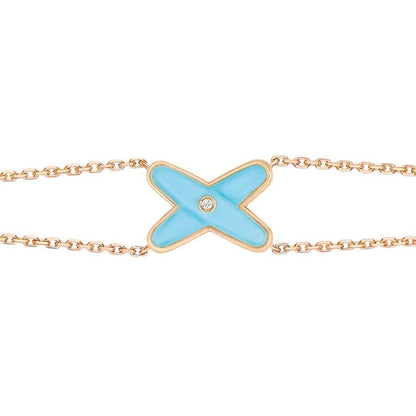 [Bling Jewelrys ]JEUX BRACELET TURQUOISE PINK GOLD 1 DIAMOND