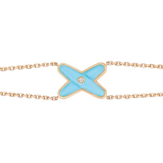 [Bling Jewelrys ]JEUX BRACELET TURQUOISE PINK GOLD 1 DIAMOND