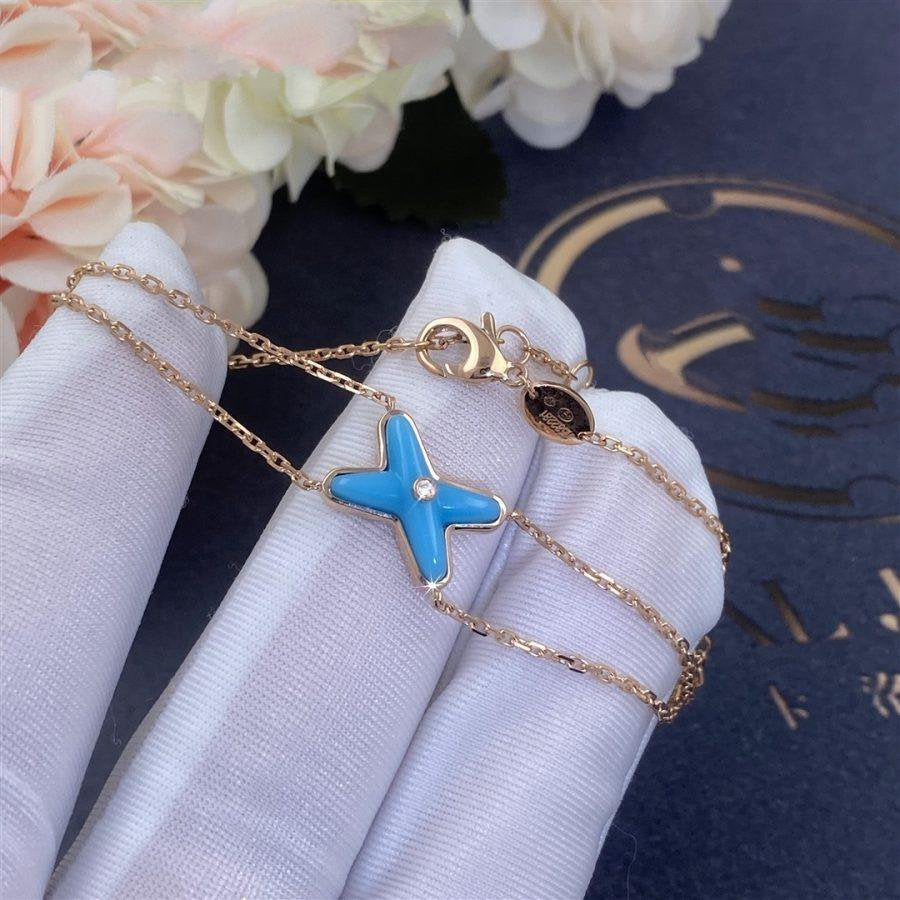 [Bling Jewelrys ]JEUX BRACELET TURQUOISE PINK GOLD 1 DIAMOND