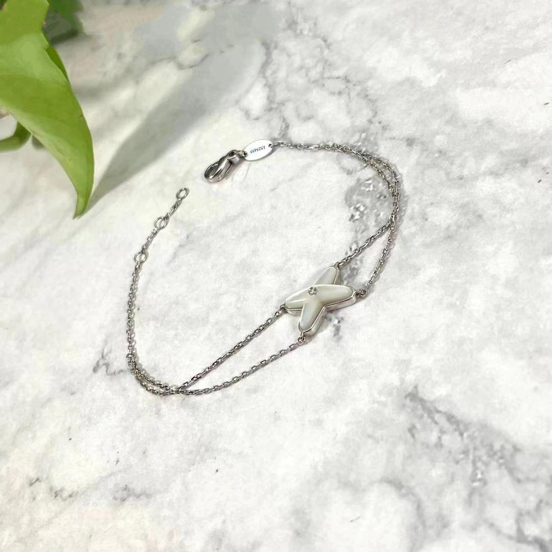 [Bling Jewelrys ]JEUX BRACELET WHITE MOP SILVER 1 DIAMOND