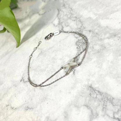 [Bling Jewelrys ]JEUX BRACELET WHITE MOP SILVER 1 DIAMOND