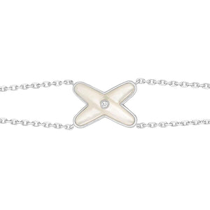 [Bling Jewelrys ]JEUX BRACELET WHITE MOP SILVER 1 DIAMOND
