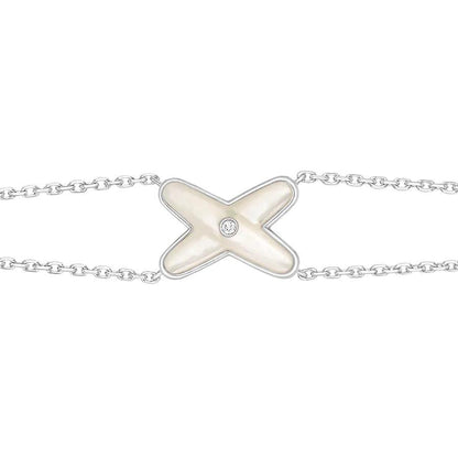 [Bling Jewelrys ]JEUX BRACELET WHITE MOP SILVER 1 DIAMOND