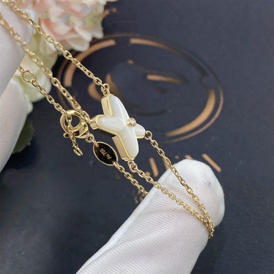 [Bling Jewelrys ]JEUX BRACELET WHITE MOP GOLD 1 DIAMOND