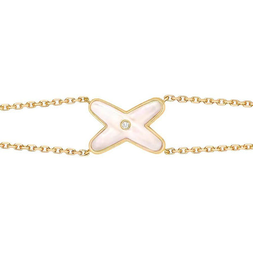 [Bling Jewelrys ]JEUX BRACELET WHITE MOP GOLD 1 DIAMOND