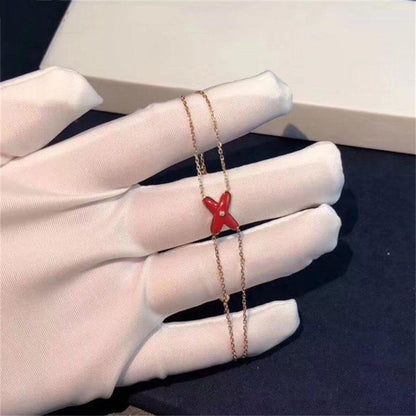 [Bling Jewelrys ]JEUX BRACELET CARNELIAN PINK GOLD 1 DIAMOND