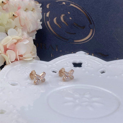 [Bling Jewelrys ]Ohrringe aus roségoldfarbenem Diamant-Imitat