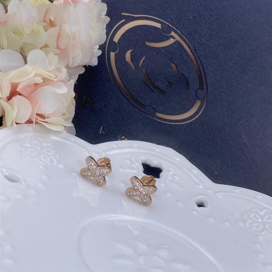 [Bling Jewelrys ]Ohrringe aus roségoldfarbenem Diamant-Imitat