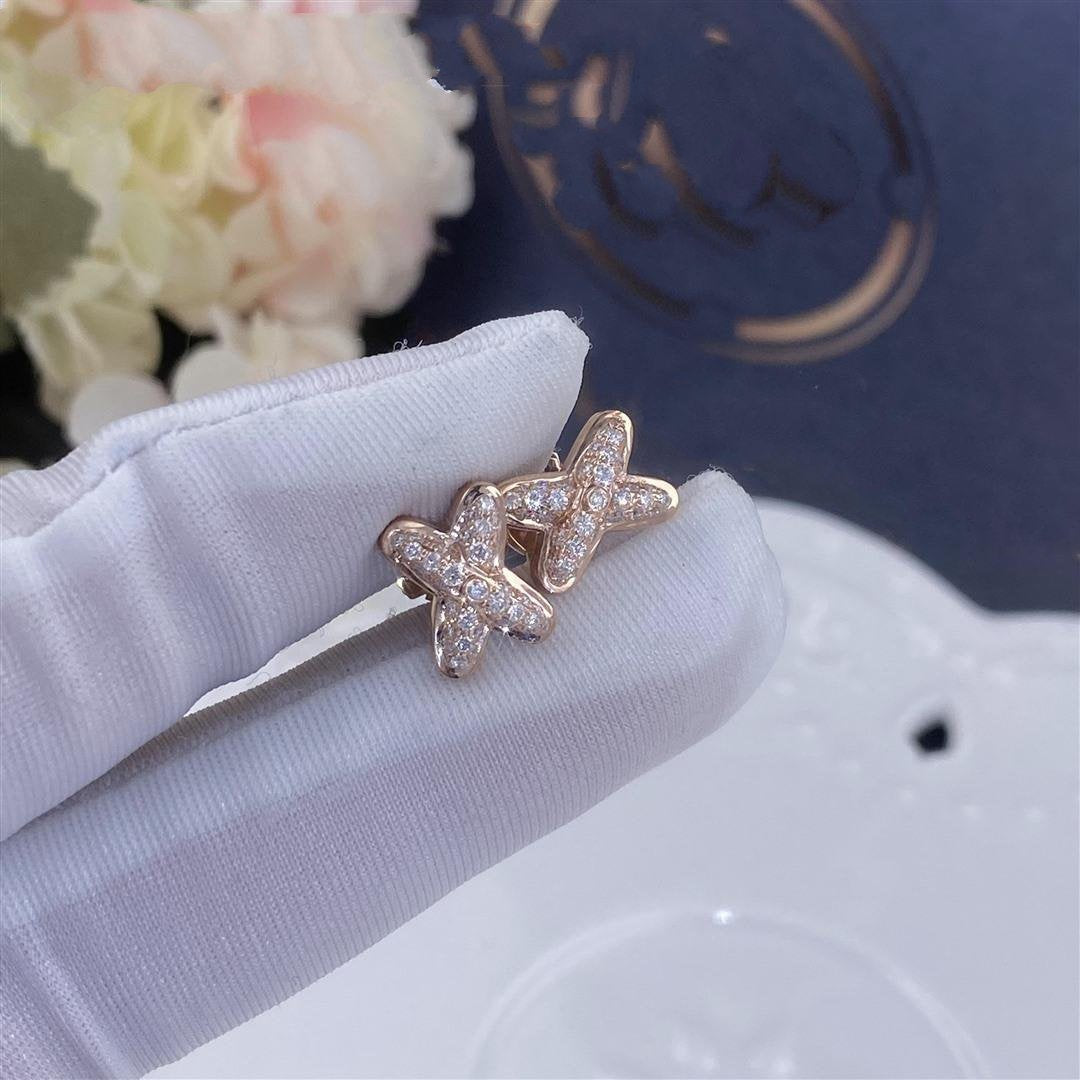 [Bling Jewelrys ]Ohrringe aus roségoldfarbenem Diamant-Imitat
