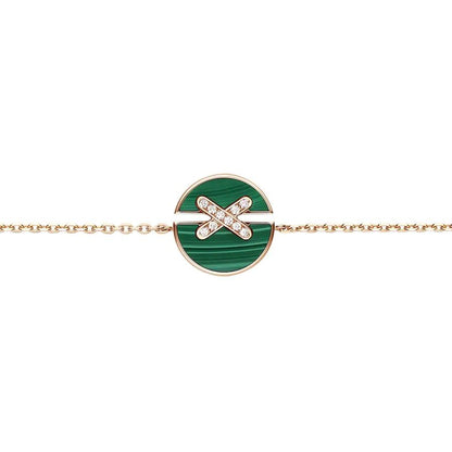 [Bling Jewelry] ARMBAND-SET MALACHIT ROSÉGOLD DIAMANTEN
