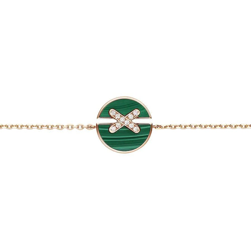 [Bling Jewelry] ARMBAND-SET MALACHIT ROSÉGOLD DIAMANTEN